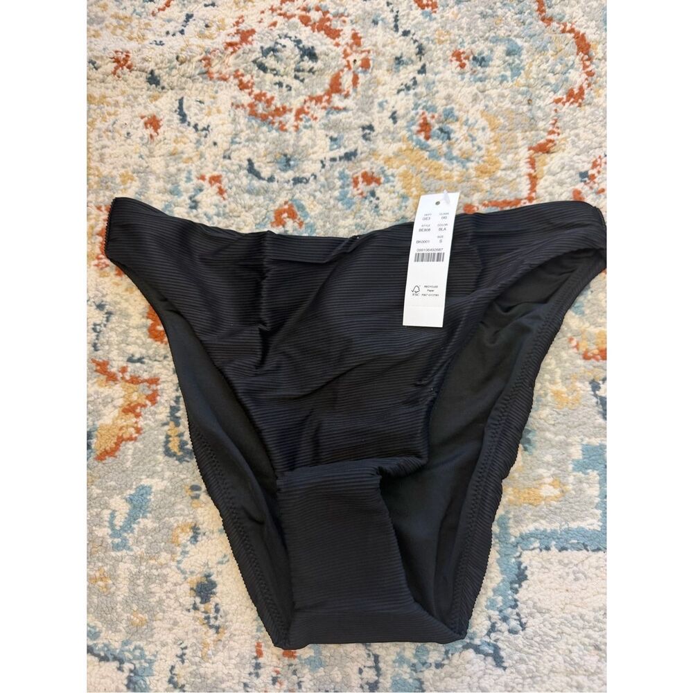 J.Crew Ribbed high-rise cheeky bikini bottom NWT Size S